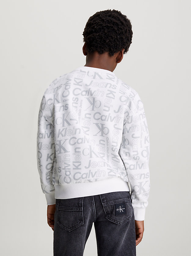 institutional ck aop all-over logo terry sweatshirt for boys calvin klein jeans