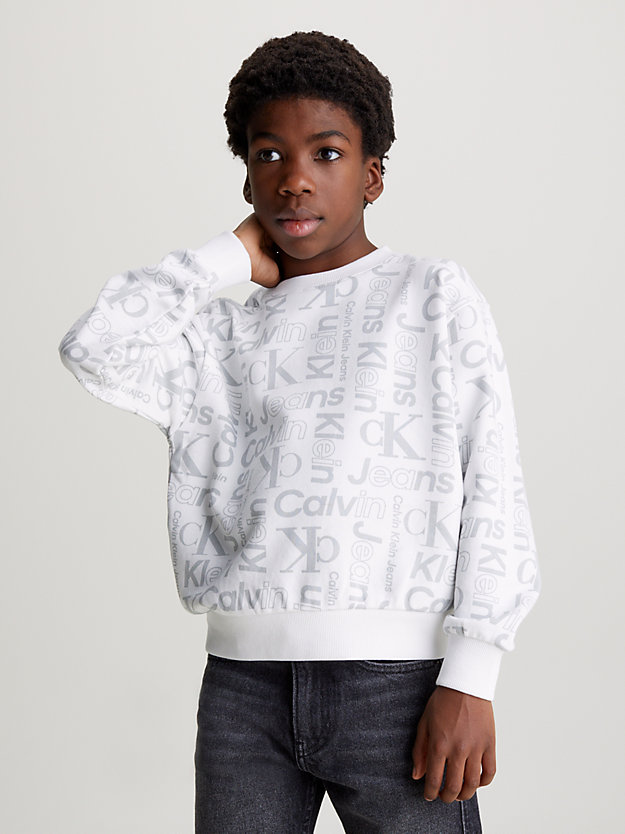 institutional ck aop all-over logo terry sweatshirt for boys calvin klein jeans
