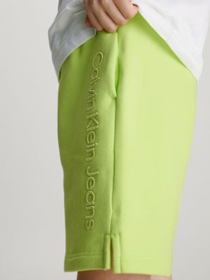 sharp green logo terry jogger shorts for boys calvin klein jeans