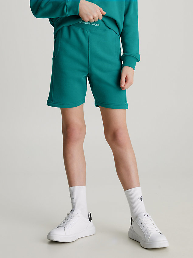 green cotton terry jogger shorts for boys calvin klein jeans