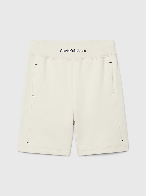 green haze cotton terry jogger shorts for boys calvin klein jeans