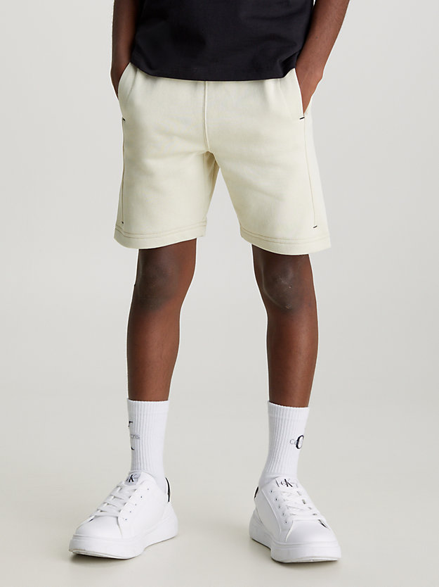 green haze cotton terry jogger shorts for boys calvin klein jeans