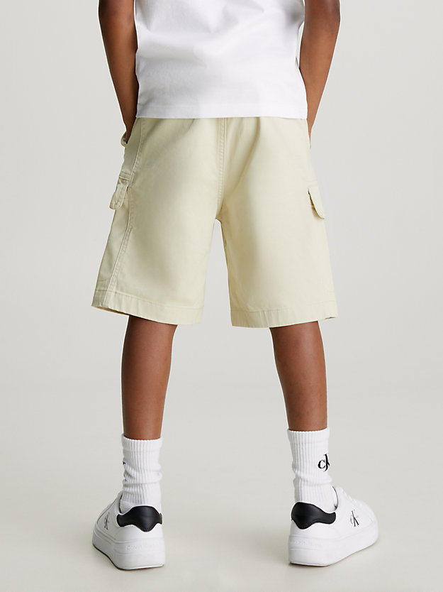 green haze cotton twill cargo shorts for boys calvin klein jeans