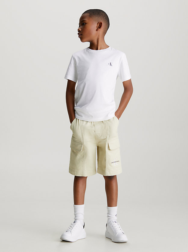 green haze cotton twill cargo shorts for boys calvin klein jeans