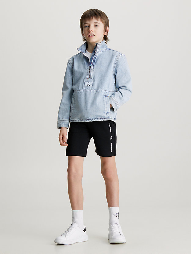 ck black logo terry jogger shorts for boys calvin klein jeans