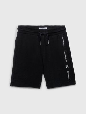 ck black logo terry jogger shorts for boys calvin klein jeans