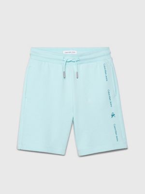 blue tint logo terry jogger shorts for boys calvin klein jeans