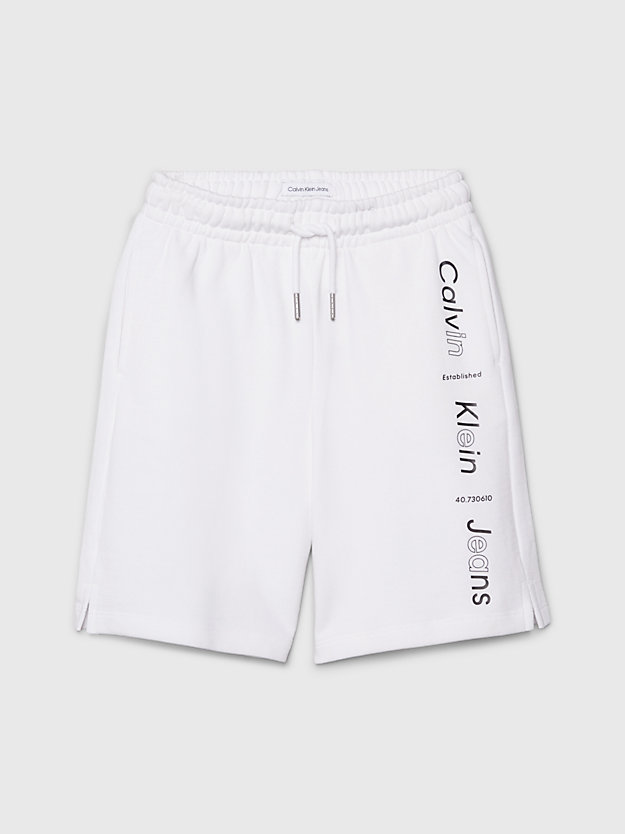 bright white relaxed logo terry jogger shorts for boys calvin klein jeans