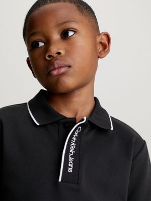 ck black logo collar polo shirt for boys calvin klein jeans