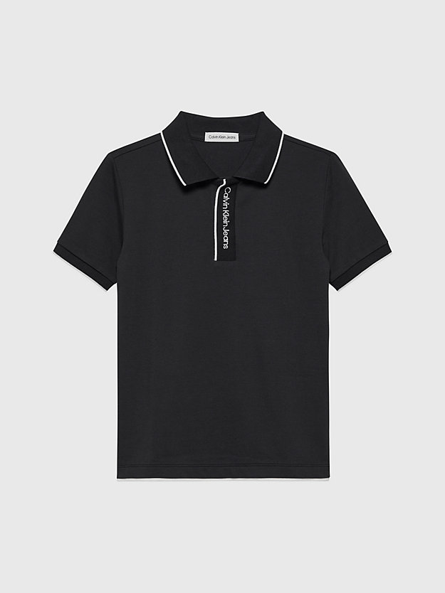 ck black logo collar polo shirt for boys calvin klein jeans