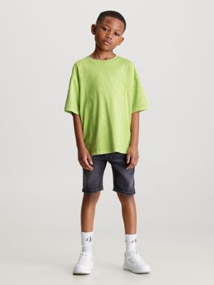 sharp green relaxed acid dye t-shirt for boys calvin klein jeans