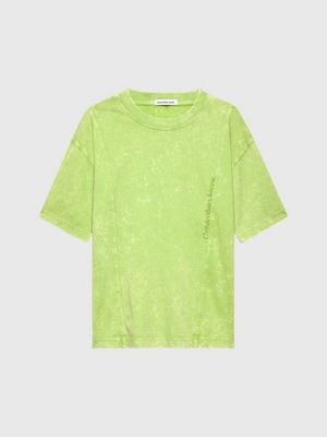 sharp green relaxed acid dye t-shirt for boys calvin klein jeans