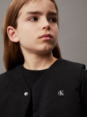 ck black lightweight padded gilet for boys calvin klein jeans