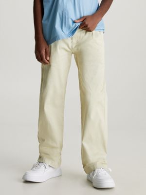 green straight chino trousers for boys calvin klein jeans