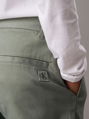 meteor green straight chino trousers for boys calvin klein jeans