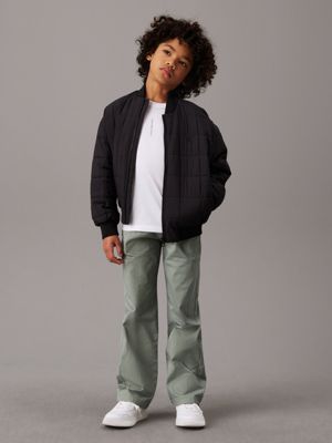 meteor green straight chino trousers for boys calvin klein jeans