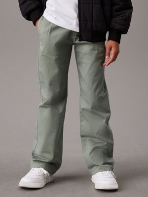 green straight chino trousers for boys calvin klein jeans