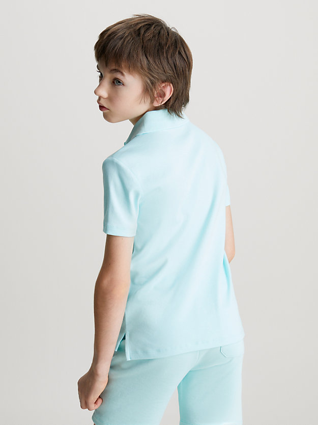 blue tint repeat logo polo shirt for boys calvin klein jeans