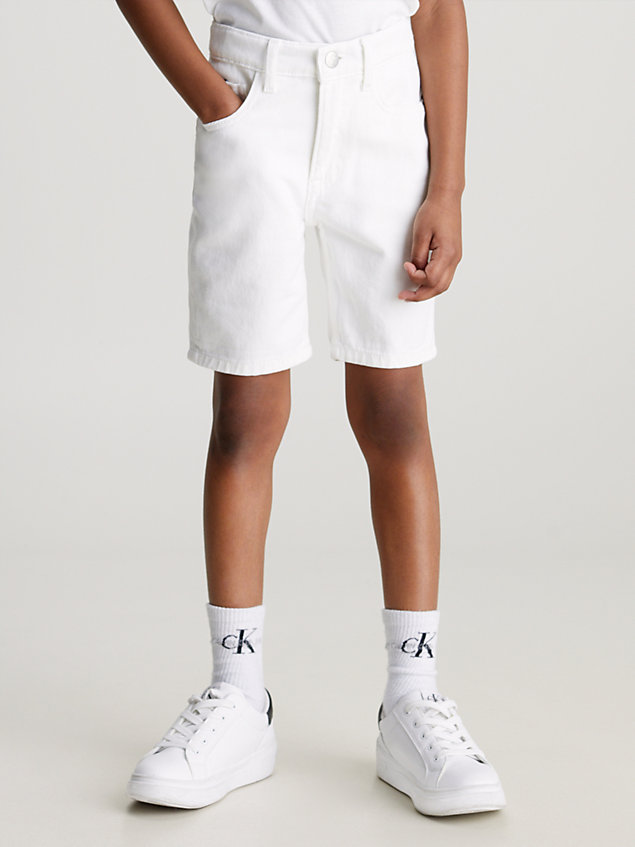white szorty jeansowe dla chłopcy - calvin klein jeans