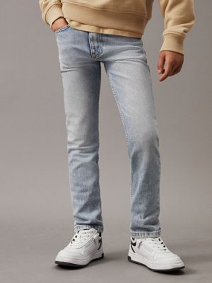 blue mid rise slim jeans for boys calvin klein jeans