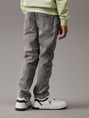 washed modern grey dad jeans for boys calvin klein jeans