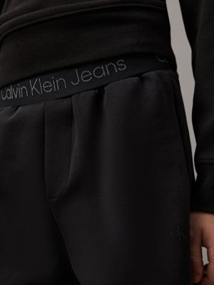 ck black relaxed terry cargo joggers for boys calvin klein jeans