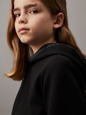 ck black spacer logo hoodie for boys calvin klein jeans