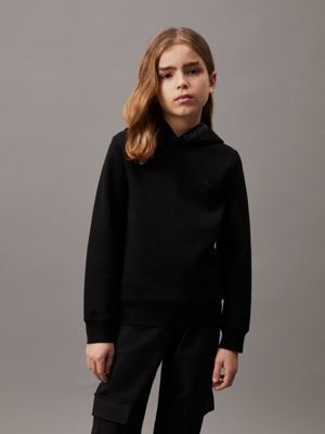 black spacer logo hoodie for boys calvin klein jeans