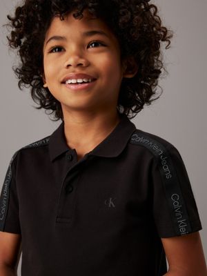 ck black slim logo polo shirt for boys calvin klein jeans