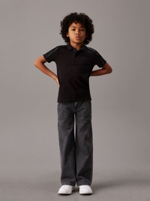 ck black slim logo polo shirt for boys calvin klein jeans