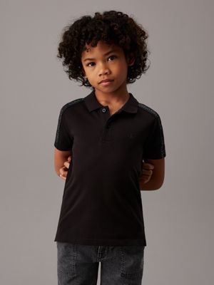 black slim logo polo shirt for boys calvin klein jeans