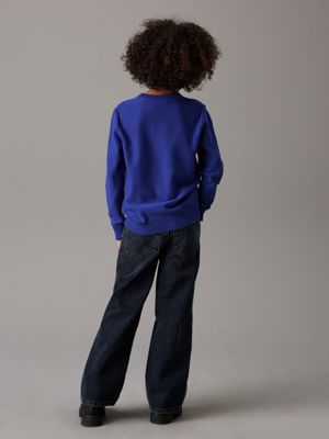 pull relaxed avec logo blue pour garçons calvin klein jeans