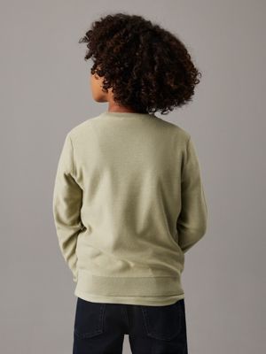 green relaxed logo jumper for boys calvin klein jeans