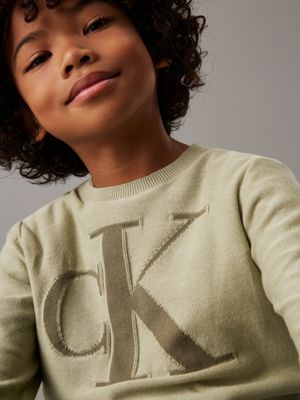 misty vale relaxed logo jumper for boys calvin klein jeans