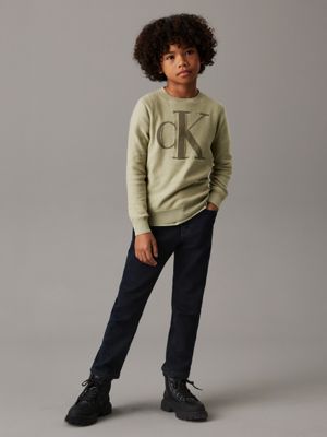 misty vale relaxed logo jumper for boys calvin klein jeans