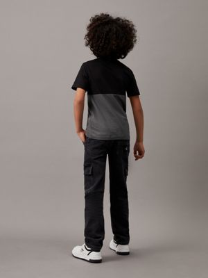 ck black colourblock t-shirt for boys calvin klein jeans