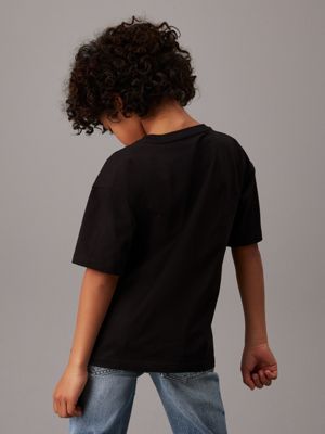 ck black relaxed logo t-shirt for boys calvin klein jeans