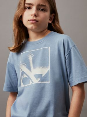 faded denim relaxed logo t-shirt for boys calvin klein jeans