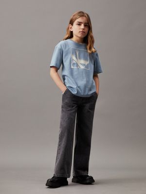 faded denim relaxed logo t-shirt for boys calvin klein jeans