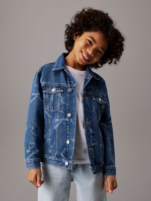 blue denim logo trucker jacket for boys calvin klein jeans