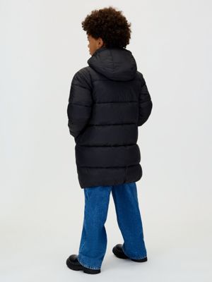 ck black relaxed puffer parka coat for boys calvin klein jeans