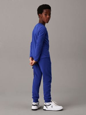 pantalon de jogging cargo relaxed blue pour garçons calvin klein jeans
