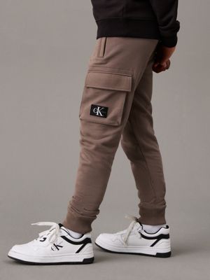 grey relaxed cargo joggers for boys calvin klein jeans