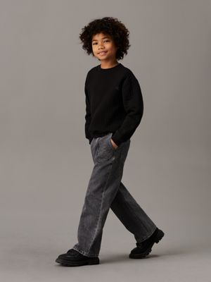 ck black relaxed quilted sweatshirt for boys calvin klein jeans