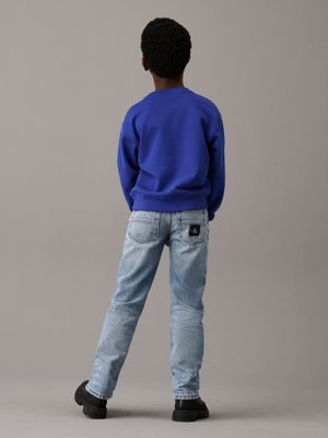 sweat-shirt relaxed avec logo blue pour garçons calvin klein jeans