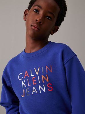 pigment blue relaxed logo sweatshirt for boys calvin klein jeans