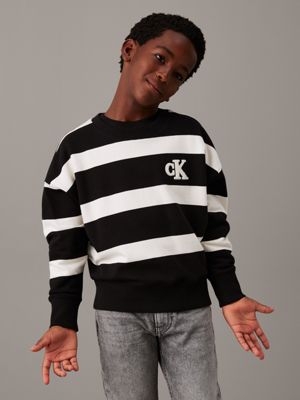 black striped sweatshirt for boys calvin klein jeans