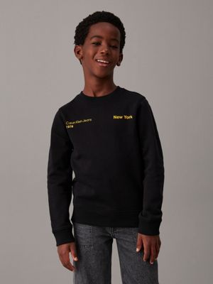 black logo sweatshirt for boys calvin klein jeans