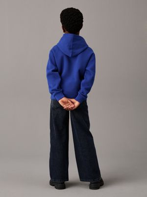 pigment blue pique hoodie for boys calvin klein jeans