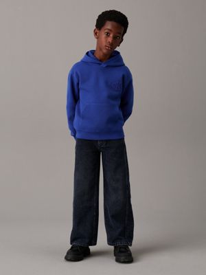 pigment blue pique hoodie for boys calvin klein jeans